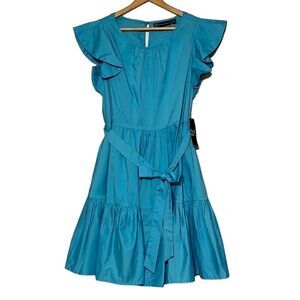 Poplin Dress Woman’s Size Small New York & Company Blue Cottagecore NEW